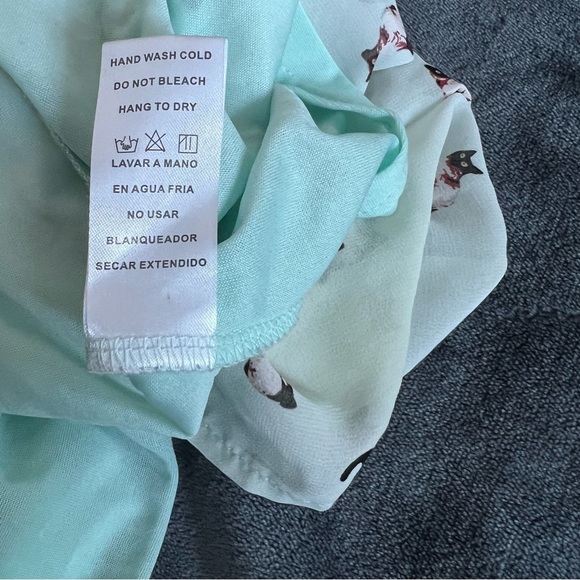 Mint-green cat-print Doe and Rae mini dress - Picture 8 of 10